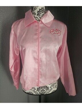 Women's Grease Movie Costume Full Zip Up Jacket Pink Ladies Long Sleeve One Size
